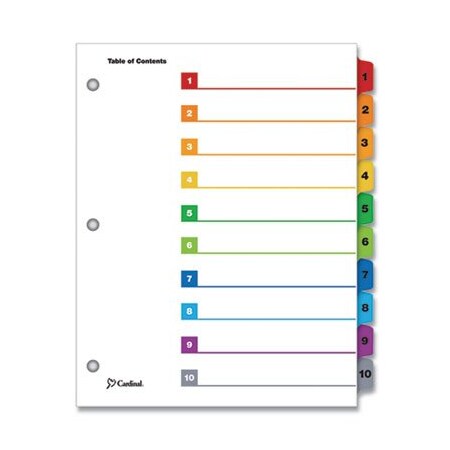Tops Products INDEX, BNDR, LTR, 10CLRD/ST 61018